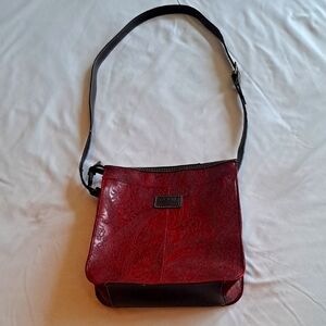 Elegant Red Leather Shoulder Bag
